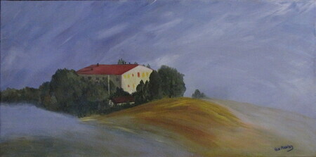 Tuscan Farm House in the Mist